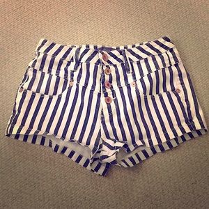 Kendall & Kylie High-Rise Striped Shorts